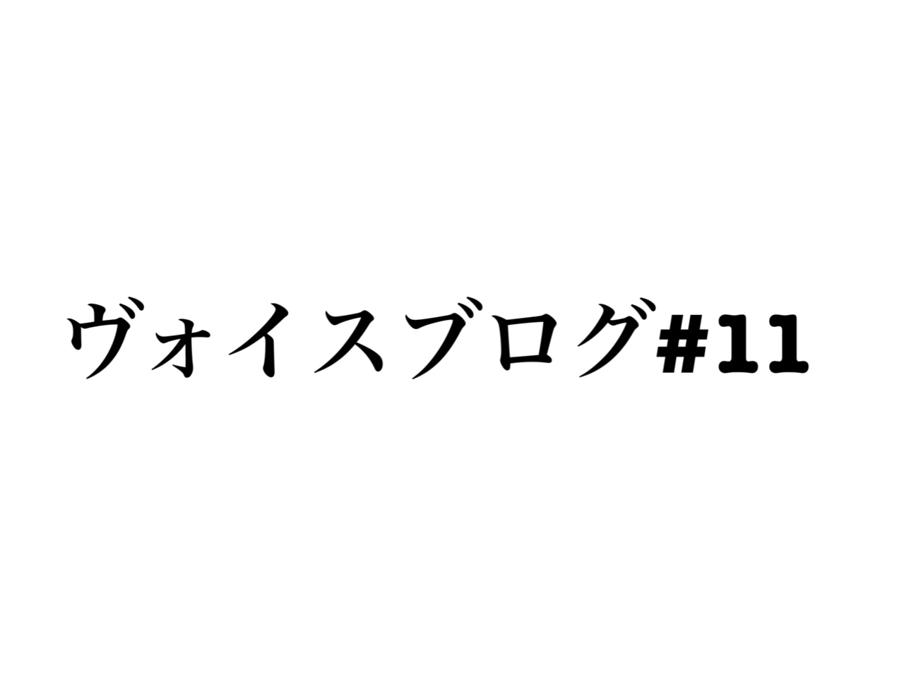 ヴォイスブログ#11